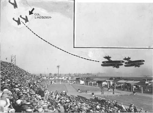 Lindbergh leads demonstration of combat flying