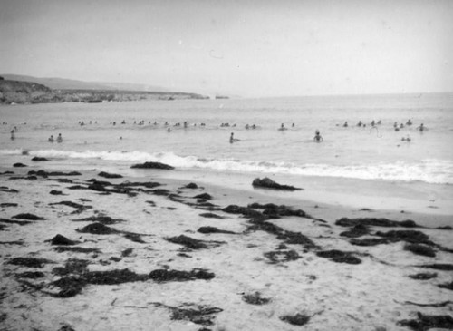 Bathers at Corona Del Mar Beach
