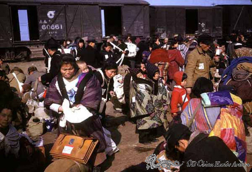 Japanese evacuees at the Taku docks Tientsin, winter 1946