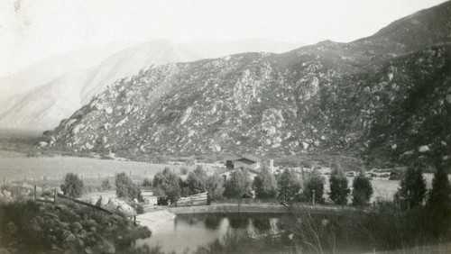 The Bailiff ranch house and reservoir in Cabazon, California