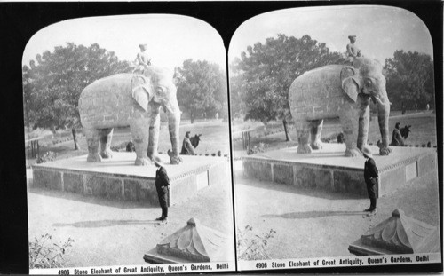 Inscribed on recto: 1906 Stone Elephant of Great Antiquity, Queen’s Garden, Delhi