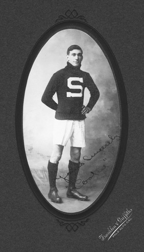 Portrait of "Cookie," in Stanford athletic team uniform