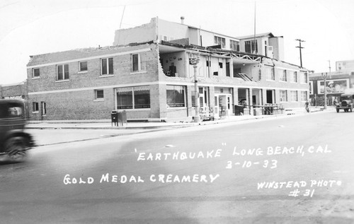 Gold Medal Creamery building after the earthquake