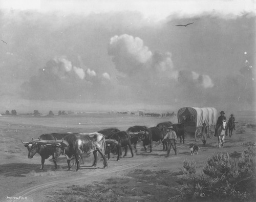 Photograph of the canvas "Crossing the Plains"