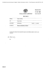 Galleher Limited[Memo from Mike Griffiths to Mark Rolfe in regards to Incidents In Beirut]