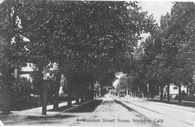 Stockton - Streets - c.1910 - 1919: Unidentified, a residential street scene