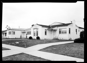 Exterior view of houses on an unidentified residential street in Los Angeles