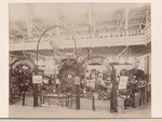 View of exhibit of Washburn & Moen Mfg. Co., 8-10 Pine St., wire and wire rope of every description, at Mechanic's Institute Fair, 1895