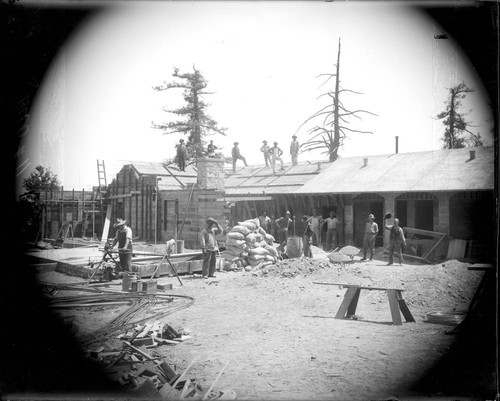 Construction of the monastery building, Mount Wilson Observatory
