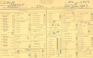 WPA household census for 2750 WINTER, Los Angeles