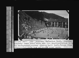 Volleyball game at Swatow Academy, Shantou, Guangdong, China, ca.1923