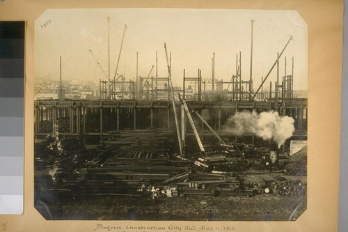Progress construction City Hall--Dec. 11, 1913. (Grove Street elevation.) 1663