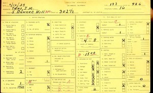 WPA household census for 302 S BUNKER HILL, Los Angeles