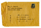 Envelope from Masanomoto Amahata to Tomoji Wada, January 17, 1952