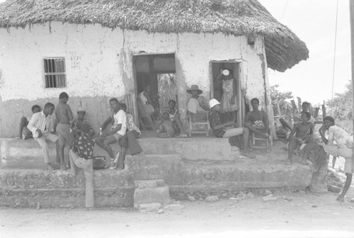 Residents on step, San Basilio de Palenque, Colombia, 1977
