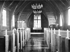 Det indre af Scoresby Sund Kirke, Grønland. 1930