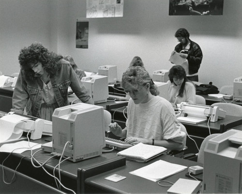 Students at Campus Buildings 1977-1984