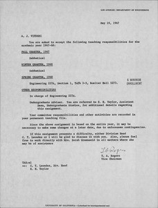 Letter, T.A. Rogers to A.J. Viterbi, May 19, 1967