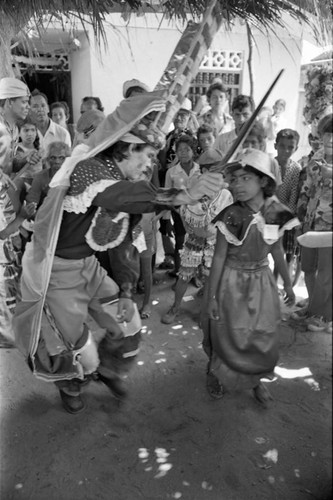 Dancing among a crowd, Barranquilla, Colombia, 1977