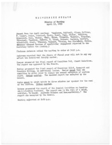 USC Faculty Senate minutes, 1953-04-15