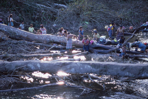 Guatemalan refugees at a river, Puerto Rico, ca. 1983