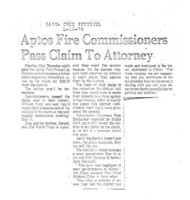 Aptos Fire Commissioners Pass Claim to Attorney