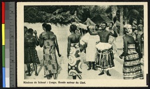 Ceremonial dance for a chief, Congo, ca.1920-1940