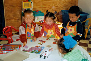 Mongolia 1998 - From one of the Gher kindergartens in Ulan Bator, that are run by JCS (Joint Ch