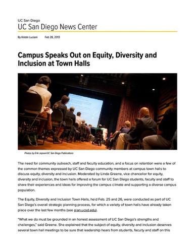 Campus Speaks Out on Equity, Diversity and Inclusion at Town Halls