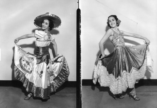 Two women in dance costumes