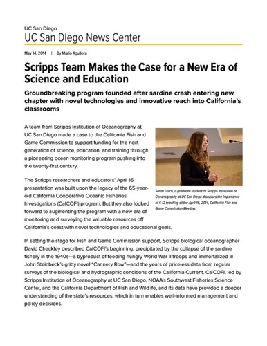 Scripps Team Makes the Case for a New Era of Science and Education