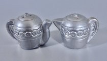 Silver teapots salt & pepper shakers