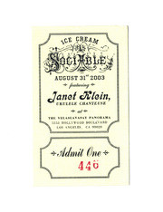 2003 Ice Cream Social Admission Ticket