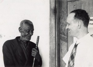 Charles Bonzon and the chief Ndile, in Cameroon