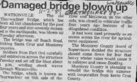 Damaged bridge blown up