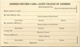 Address record card - alien change of address