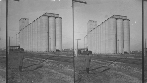 A large grain elevator in Fort Worth, Texas. The Fort Worth Grain Elevator Co