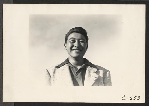 Tanforan Assembly Center, San Bruno, Calif.--Portrait of evacuee of Japanese ancestry from a farming district in central California. Photographer: Lange, Dorothea San Bruno, California