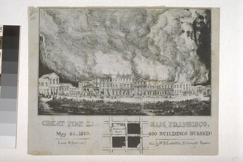 Great Fire in San Francisco. May 4th, 1850. 400 buildings burned! Loss $5,000,000!