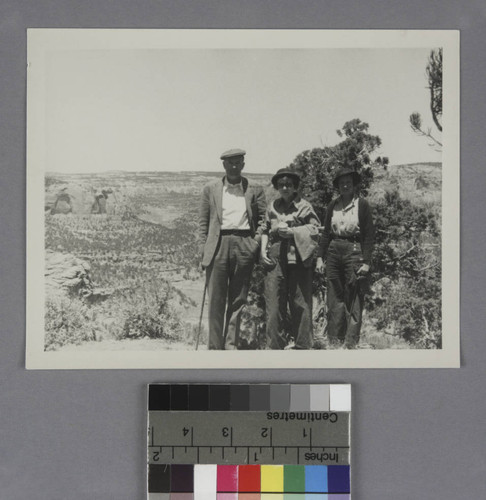 Edwin Powell Hubble, Grace Burke Hubble and Betty Baldwin on a desert trail in Arizona