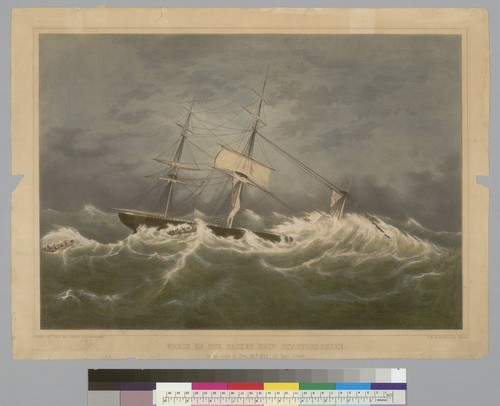 Wreck of the packet ship "Staffordshire" on the night of Dec[ember] 29th, 1853, off Seal Island