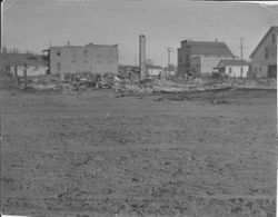 Aftermath of 1915 fire that swept through the north side of Graton's Main Street, looking east from Ross Road