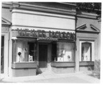 [Exterior front entrance and display windows Weaver Jackson Beauty Salon, Westwood]