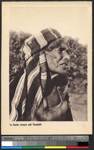 Old woman with head dress, Tunisia, ca.1920-1940