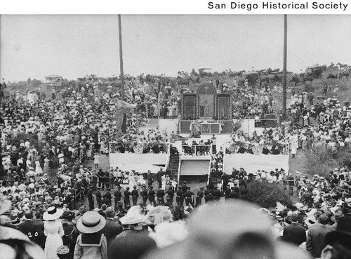 View of the groundbreaking ceremony for the 1915 Exposition