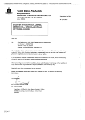 [Letter from Habib Bank AG Zurich to Gallaher International Limited regarding letter of credit]