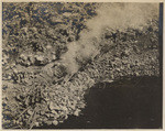 Burning trestle from Quarry No. 1, Strawberry Dam. May 29, 1914