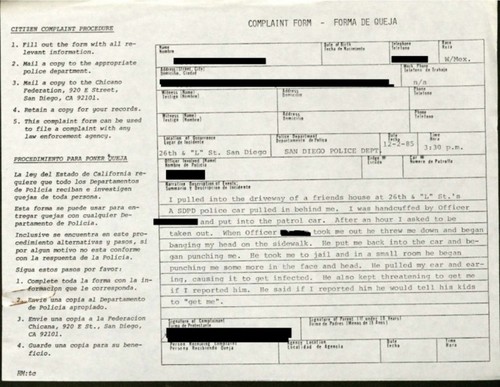 Anonymized complaint file (box 21, folder 45)