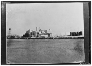 Exterior view of a Procter and Gamble plant from Los Angeles Harbor, 1933