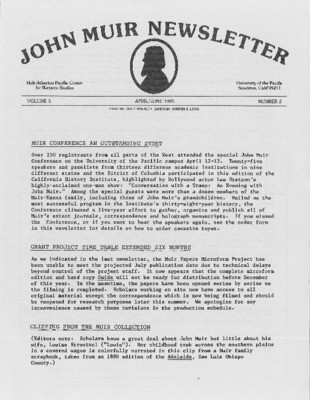 John Muir Newsletter, April/June 1985